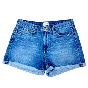J. Crew Denim High Rise Broken in Boyfriend Shorts Meadow Wash Women's Size 29